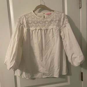 EUC Lilly Pulitzer White Eyelet Sample Top
